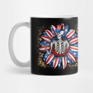 4th of July American patriotic skeleton Mug